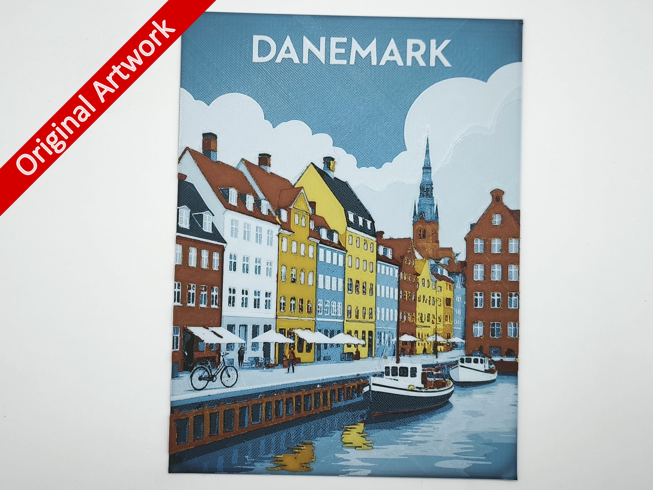 Affiche/poster de voyage du Danemark imprimée en 3d 