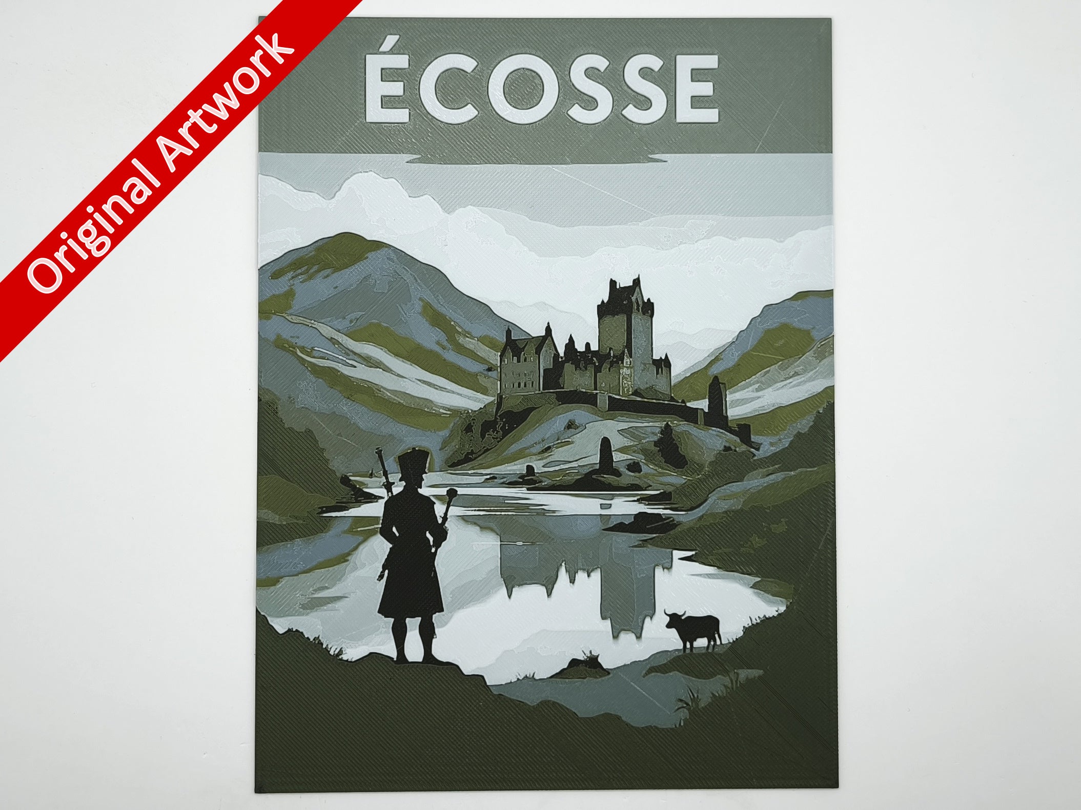 Affiche/poster de voyage du Ecosse imprimée en 3d 
