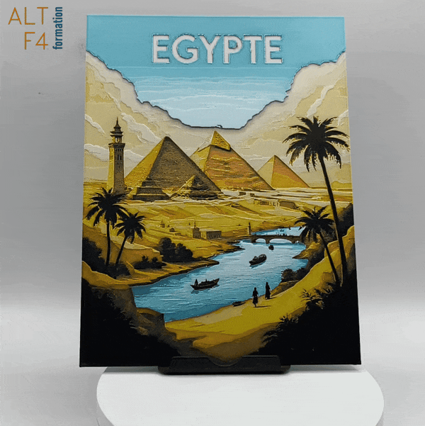 Affiche/poster de voyage du Egypte imprimée en 3d 