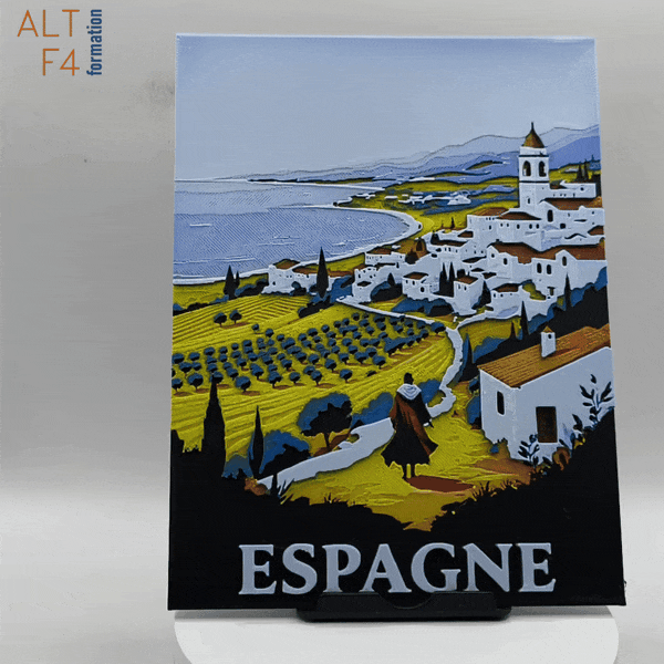 Affiche/poster de voyage du Espagne imprimée en 3d