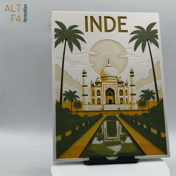 Affiche/poster de voyage du Inde imprimée en 3d 