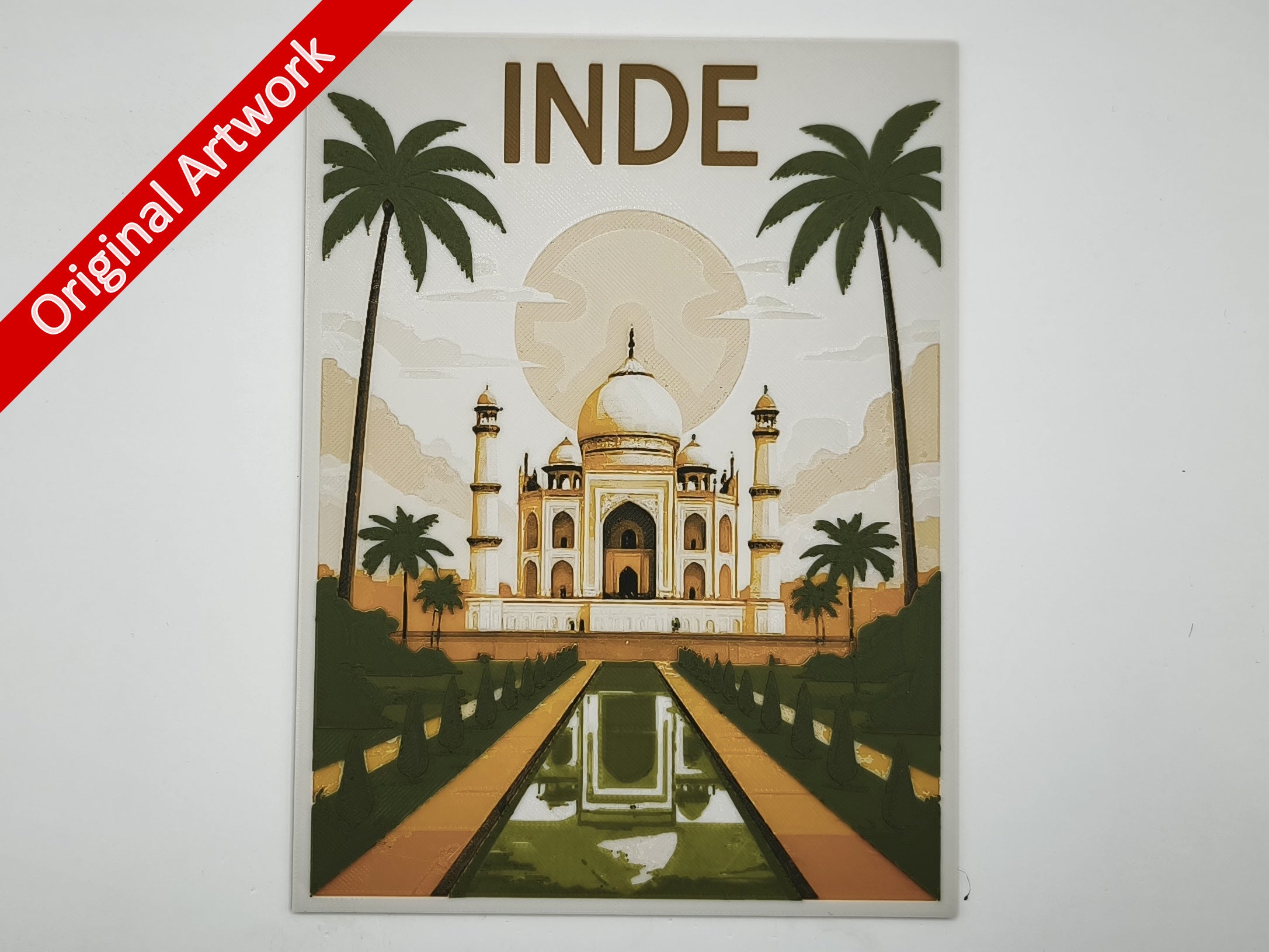 Affiche/poster de voyage du Inde imprimée en 3d 