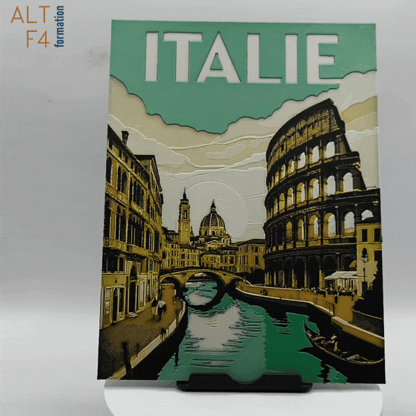 Affiche/poster de voyage du Italie imprimée en 3d 