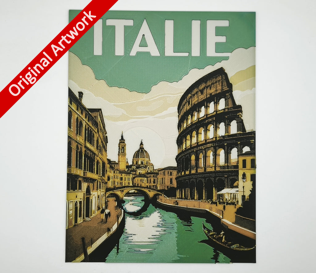Affiche/poster de voyage du Italie imprimée en 3d 