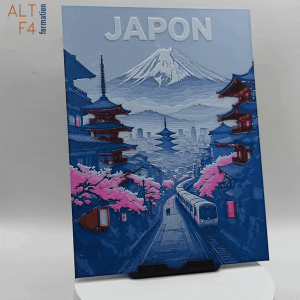 Affiche/poster de voyage du Japon imprimée en 3d 