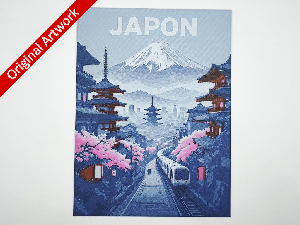 Affiche/poster de voyage du Japon imprimée en 3d 
