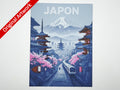 Affiche/poster de voyage du Japon imprimée en 3d 