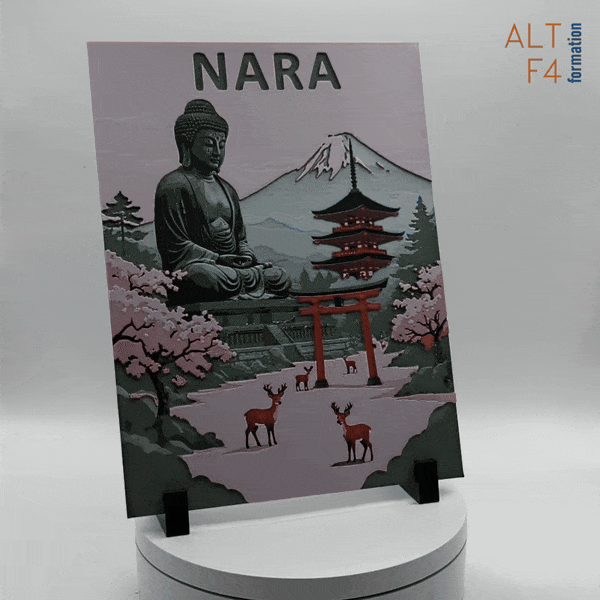 Affiche/poster de voyage de Nara (Japon) imprimée en 3d 