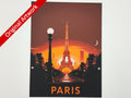 Affiche/poster de voyage de Paris de nuit imprimée en 3d 