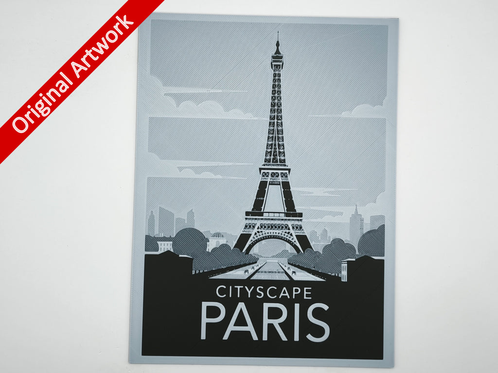 Affiche/poster de voyage de Paris (version 1) imprimée en 3d 
