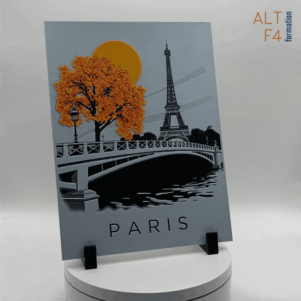 Affiche/poster de voyage de Paris (version 2) imprimée en 3d 
