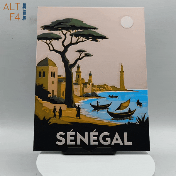 Affiche/poster de voyage du Sénégal imprimée en 3d 