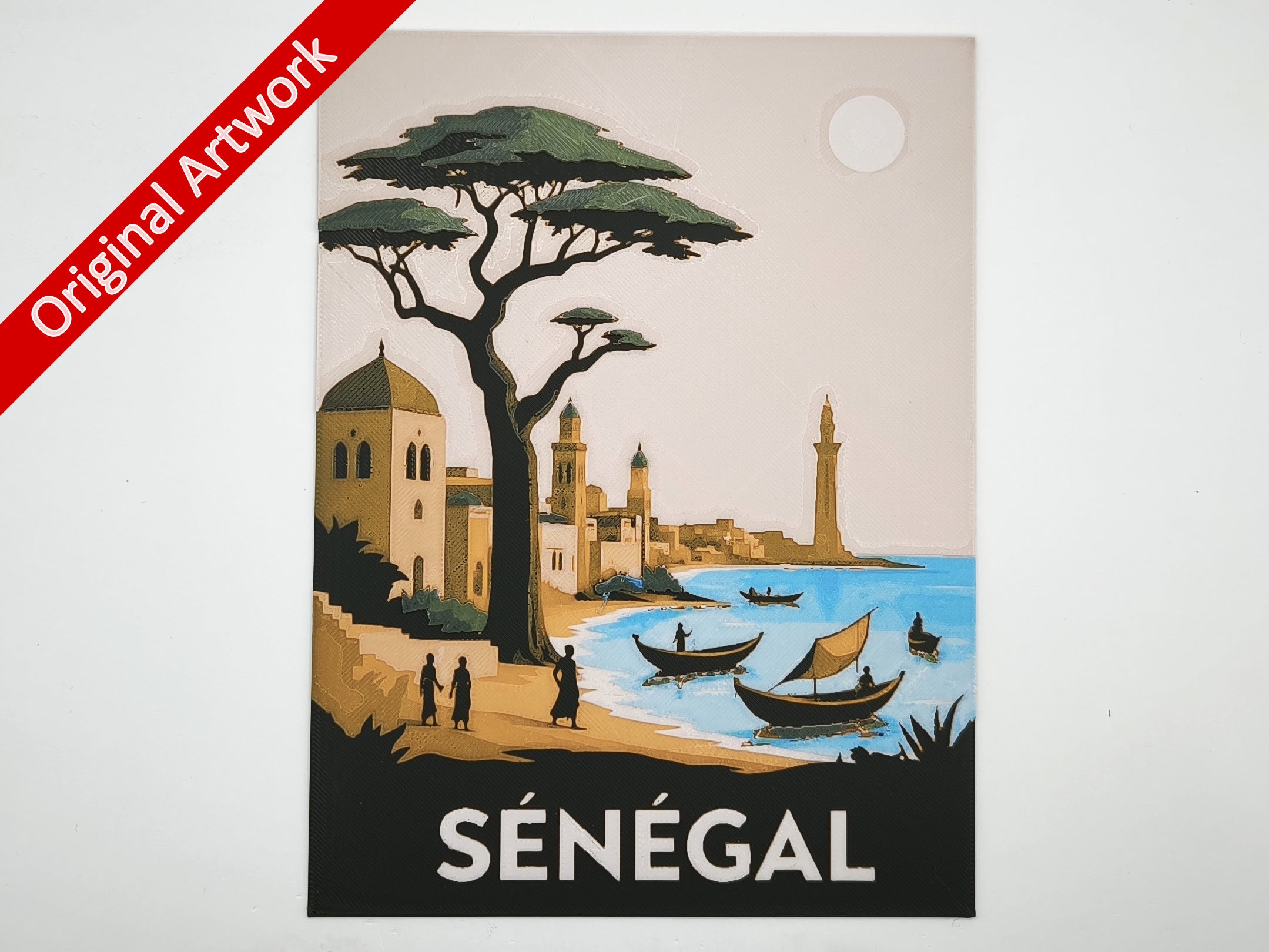 Affiche/poster de voyage du Sénégal imprimée en 3d 