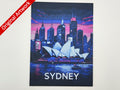 Affiche/poster de voyage de Sydney imprimée en 3d style cyberpunk
