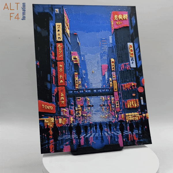 Affiche/poster de voyage de Tokyo imprimée en 3d style cyberpunk
