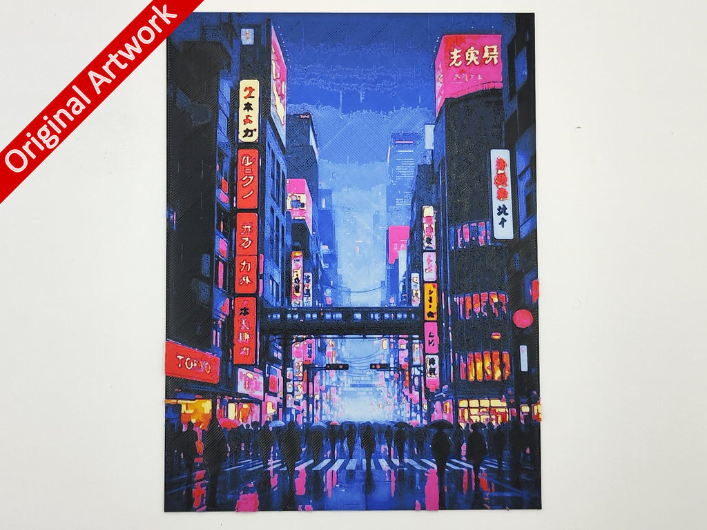 Affiche/poster de voyage de Tokyo imprimée en 3d style cyberpunk
