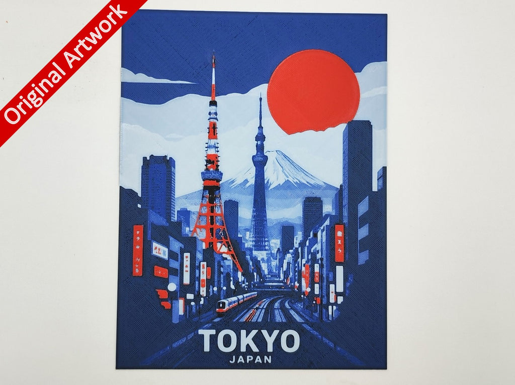 Affiche/poster de voyage de Tokyo imprimée en 3d 
