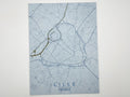 Carte de Lille imprimée en 3d couleur bleue
