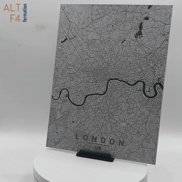 Carte de Londres imprimée en 3d couleur cuivre