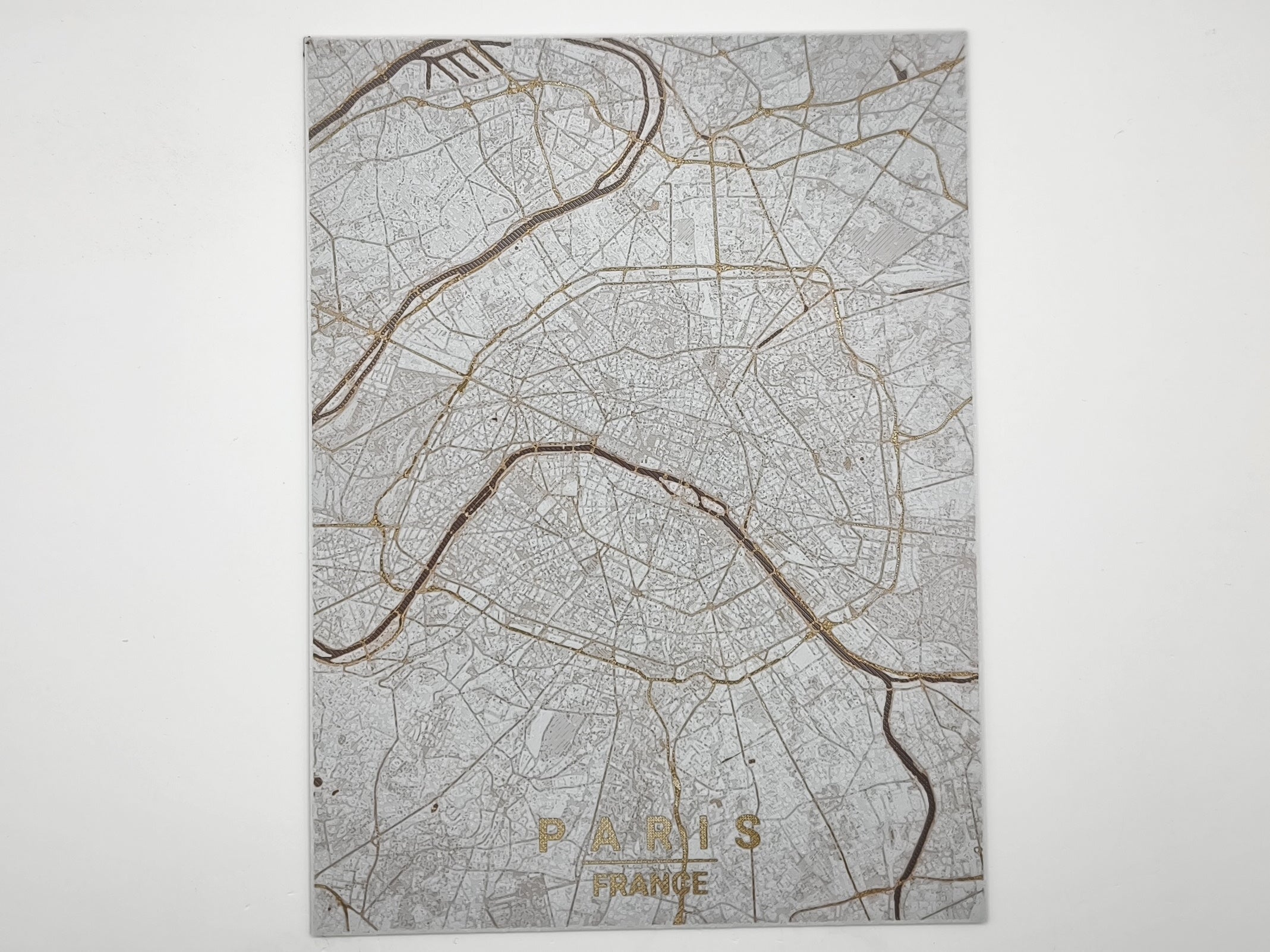 Carte de Toulouse imprimée en 3d cuivre